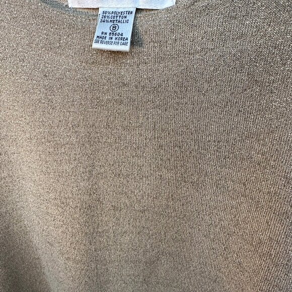 Bob Mackie Studios Vintage Sparkly Gold Metallic Long Sleeved Top Size Small - Picture 6 of 6